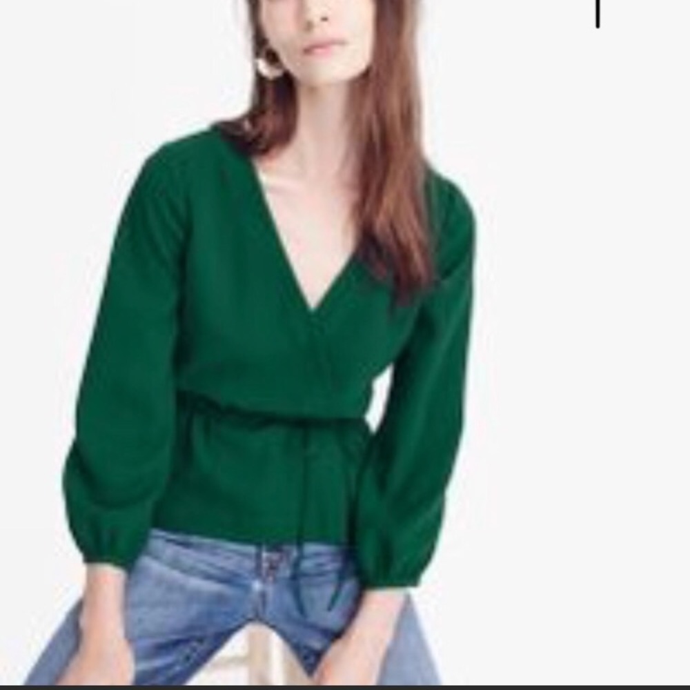 Jcrew drapery crepe wrap top